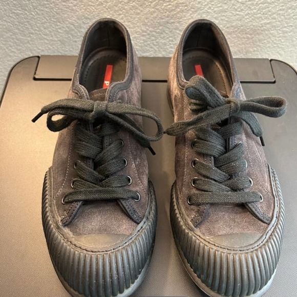 Prada Men's Saffiano Low-Top Sneaker - Picture 1 of 9